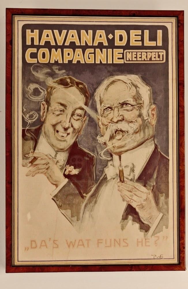 Originele Steenlitho Havana-Deli Neerpelt - P.v.Geldorp, Antiek en Kunst, Kunst | Litho's en Zeefdrukken, Ophalen of Verzenden