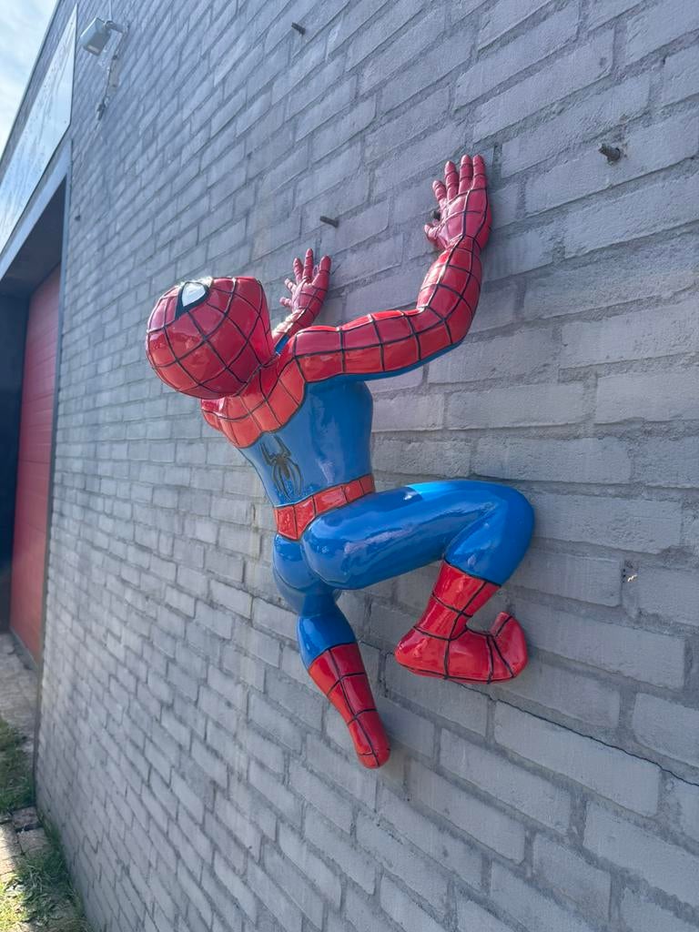 Groot Spiderman beeld klimmend, Verzamelen, Ophalen, Superheld, Gebruikt, Beeldje of Figuurtje