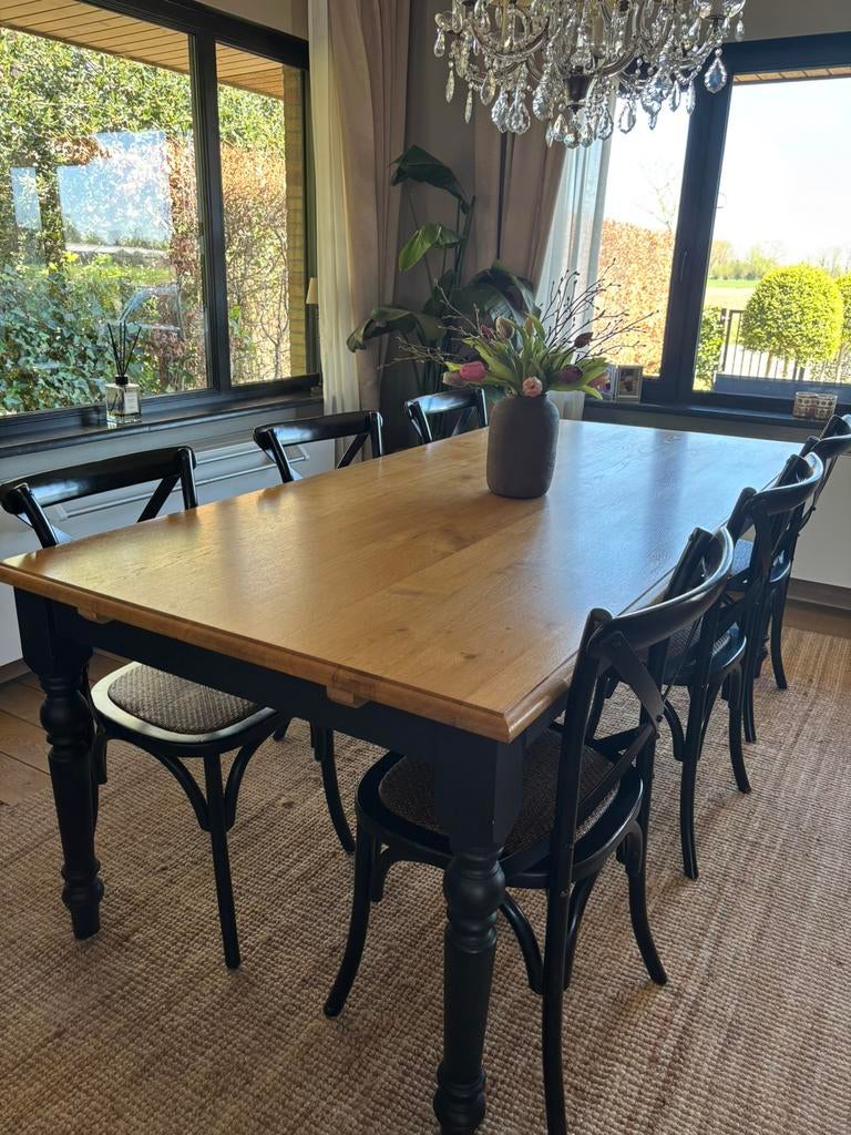 Eiken eettafel, Huis en Inrichting, Ophalen, Gebruikt, 100 tot 150 cm, Eikenhout