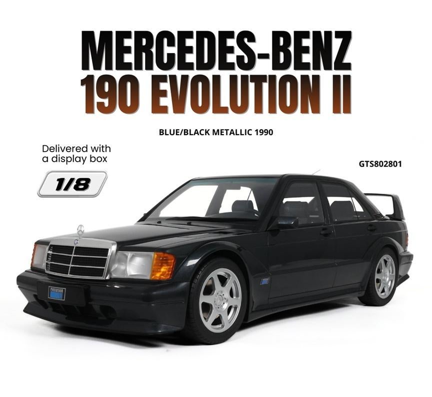 Mercedes 190 Evolution II 1/8 met vitrine nieuwe!, Ophalen of Verzenden, Nieuw, 1:5 t/m 1:8, Auto