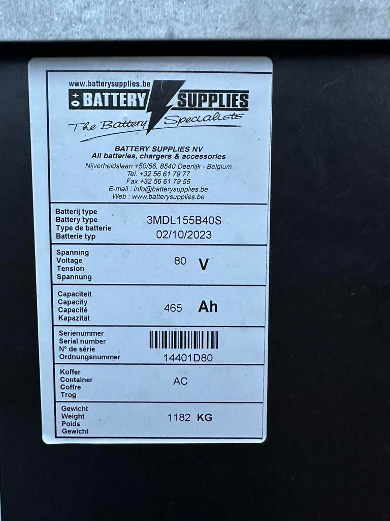 Baterijen 80v voor heftruk, Ophalen, Heftruck