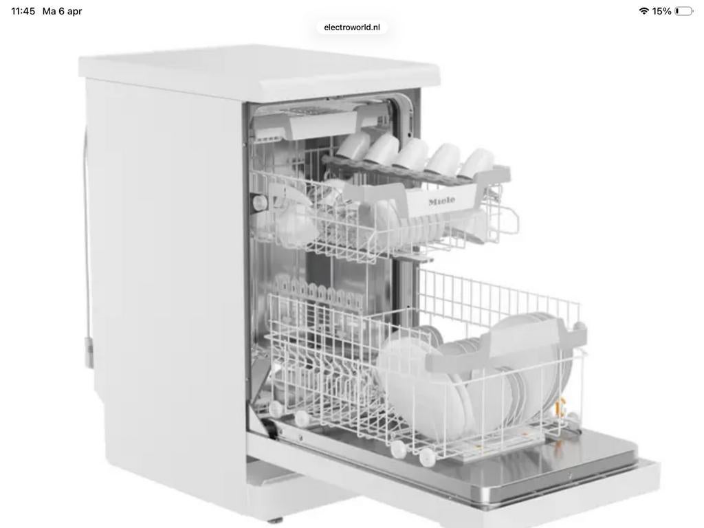 Miele 45 cm vrijstaand vaatwasser izgst besteklade powerwas, Ophalen, Zo goed als nieuw, Vrijstaand