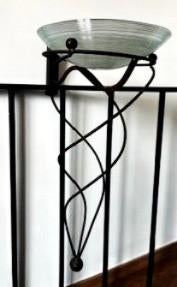 suspension fer forgé+plateau de verre, Enlèvement, Comme neuf, Autres formes, Autres matériaux