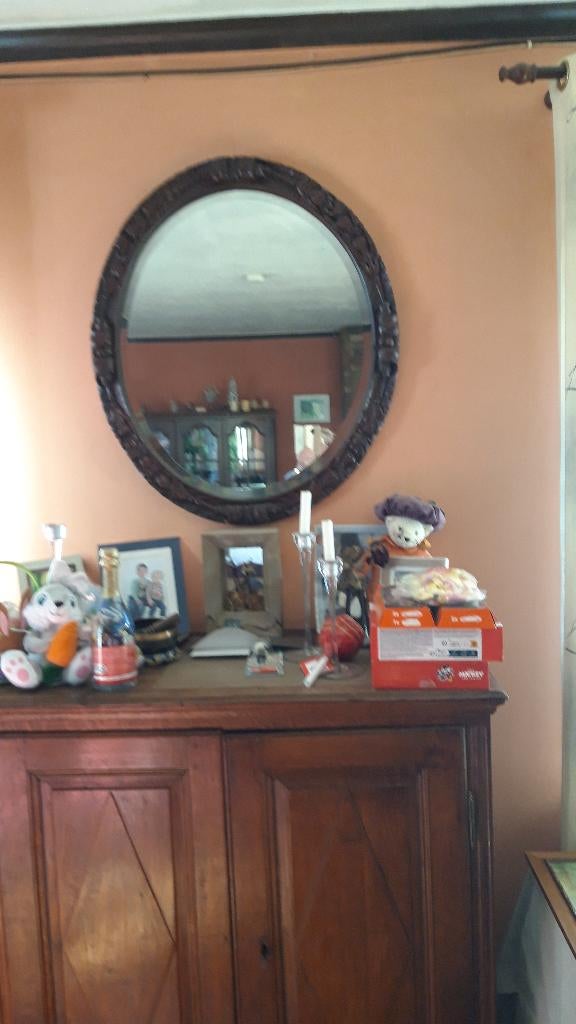 miroire, Antiquités & Art, Enlèvement, Ovale, 50 à 100 cm, Moins de 100 cm