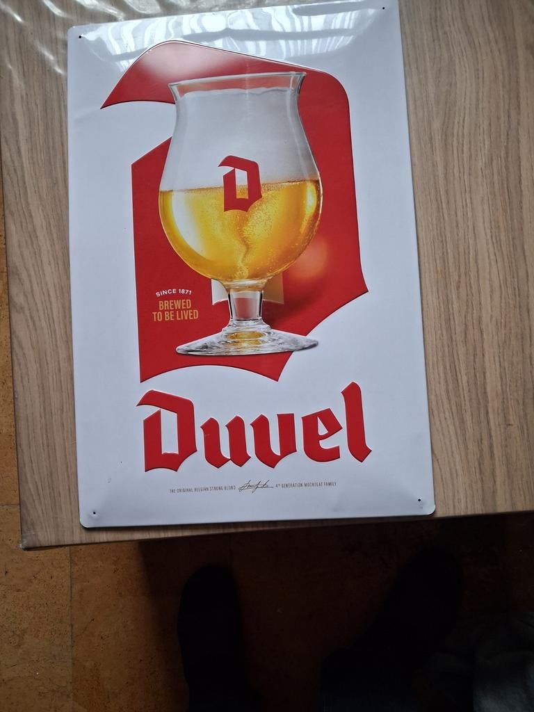 Duvel metalen bord, Ophalen of Verzenden, Duvel