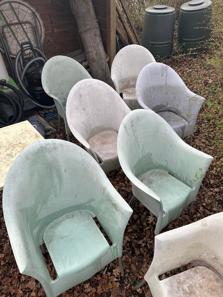 7 tuinstoelen Philippe Starck en tafeltje GRATIS, Jardin & Terrasse, Enlèvement, Utilisé