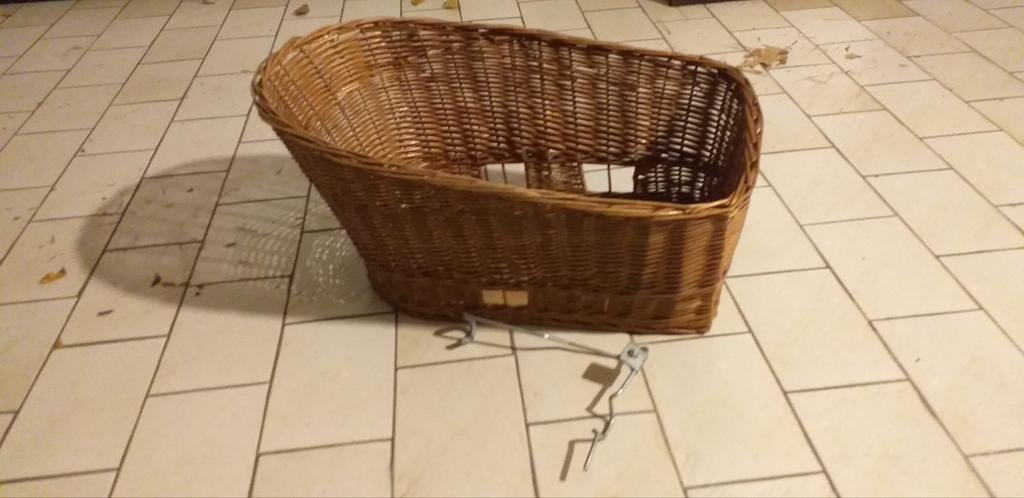Panier à vélo en osier et rotin pour chiens sur porte-vélos, Enlèvement, Utilisé, Panier de vélo