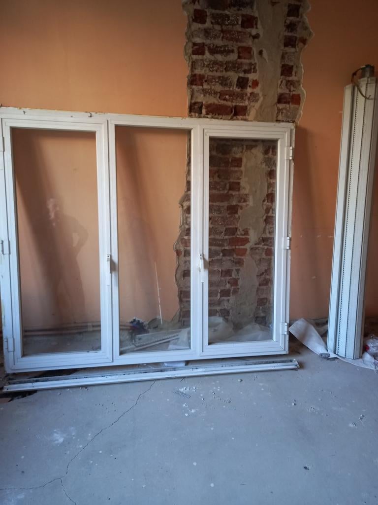 chassis double vitrage en aluminium 180 cm l sur 158cm h, Bricolage & Construction, Enlèvement, Aluminium