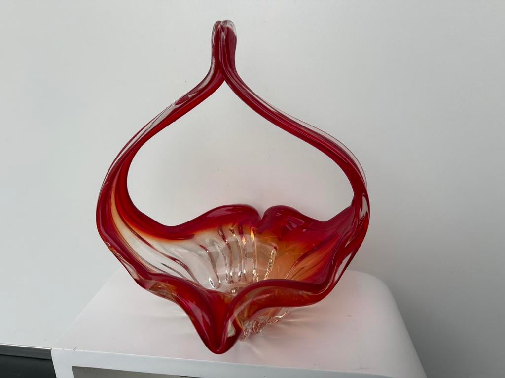 Vintage glazen schaal Braine-le-Comte, Enlèvement, Comme neuf