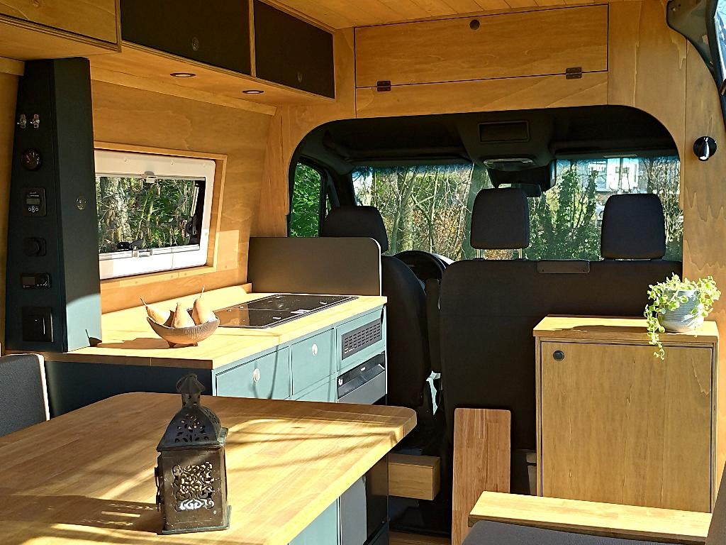 Mercedes Sprinter off-grid camper nieuwe zelfbouw + garantie, Caravans en Kamperen, Mobilhomes, Dakluik, Bedrijf, Tot en met 3