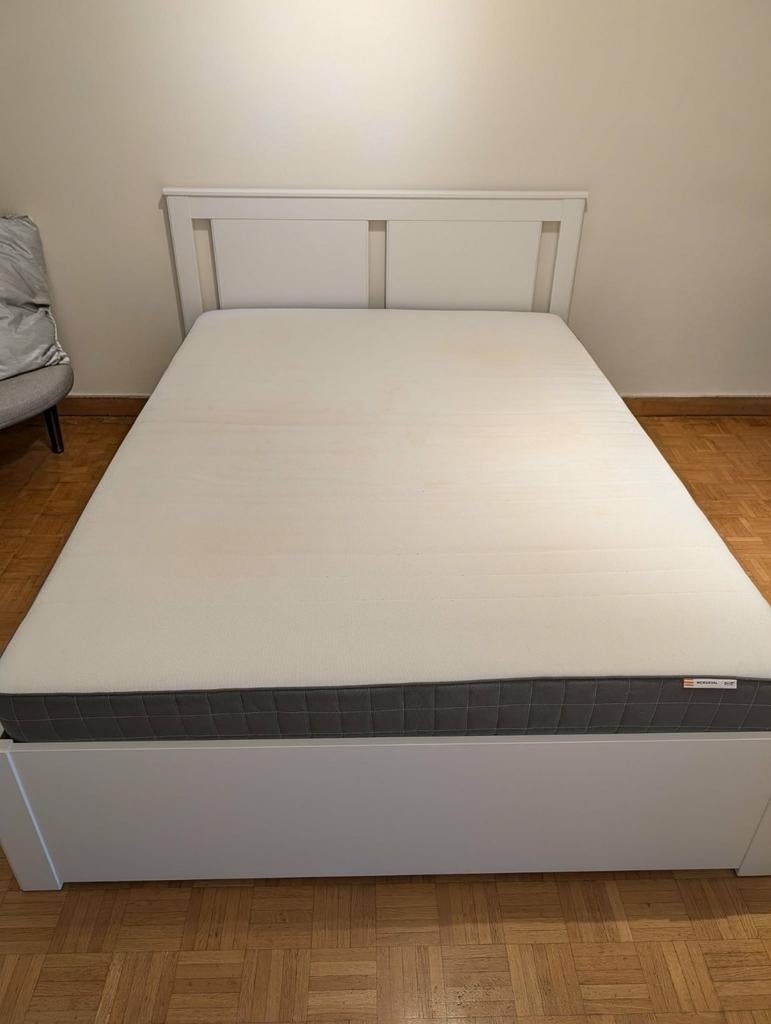 Lit 140x200 cm avec rangement ikea, Enlèvement, Blanc