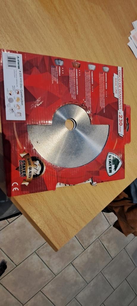 Disque diamant 230mm neuf, Enlèvement