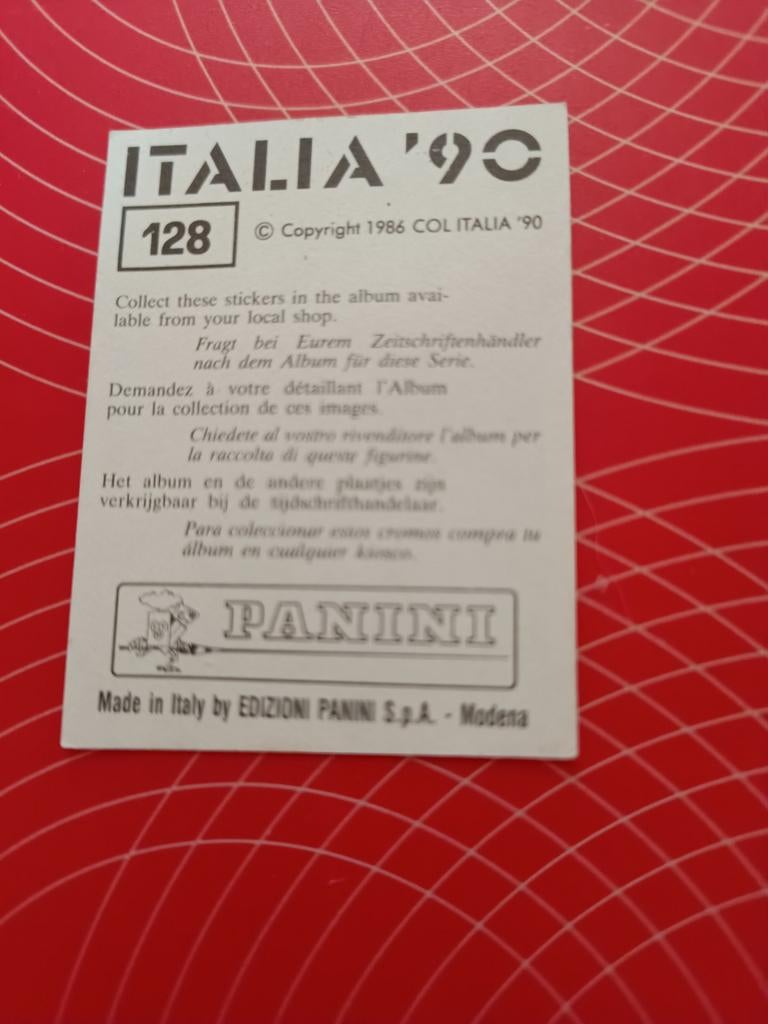 Achterkant Sticker Maradona ITALIA 90 Argentijn, Enlèvement ou Envoi, Neuf, Autocollant