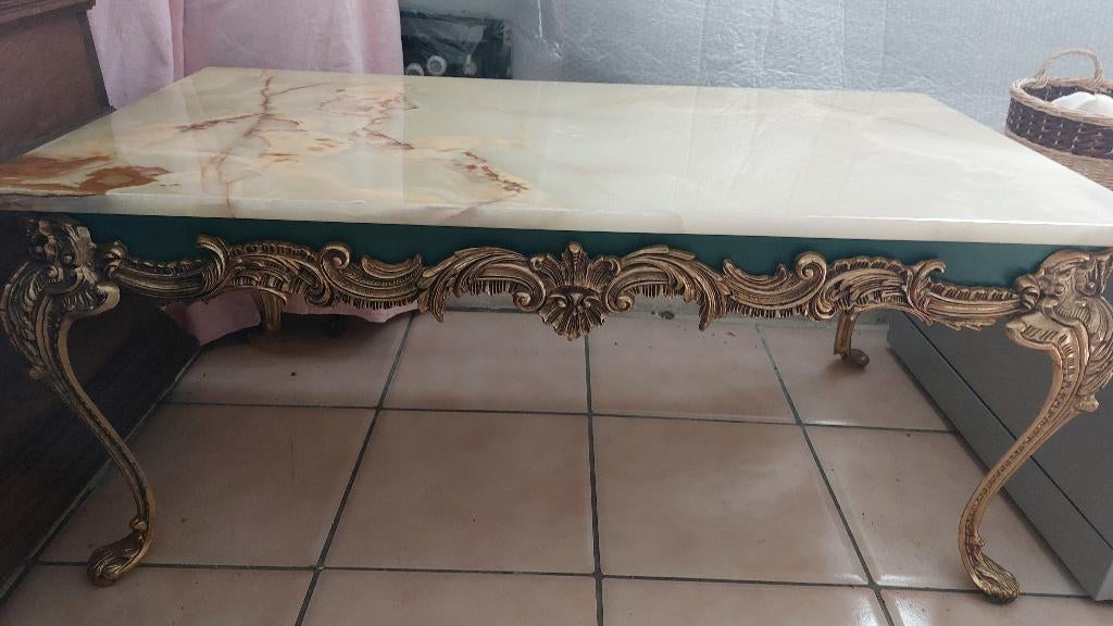 Marmeren salontafel, Huis en Inrichting, Ophalen, Gebruikt, Rechthoekig