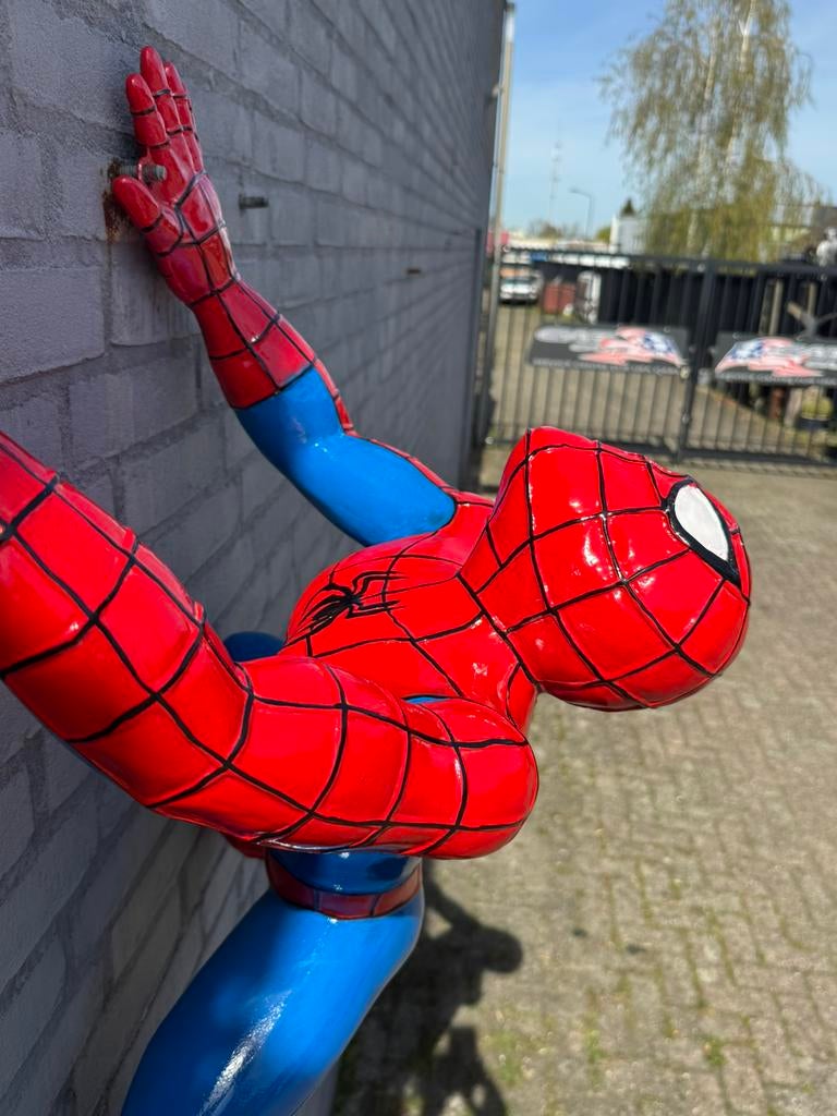 Groot Spiderman beeld klimmend, Verzamelen, Ophalen, Superheld, Gebruikt, Beeldje of Figuurtje