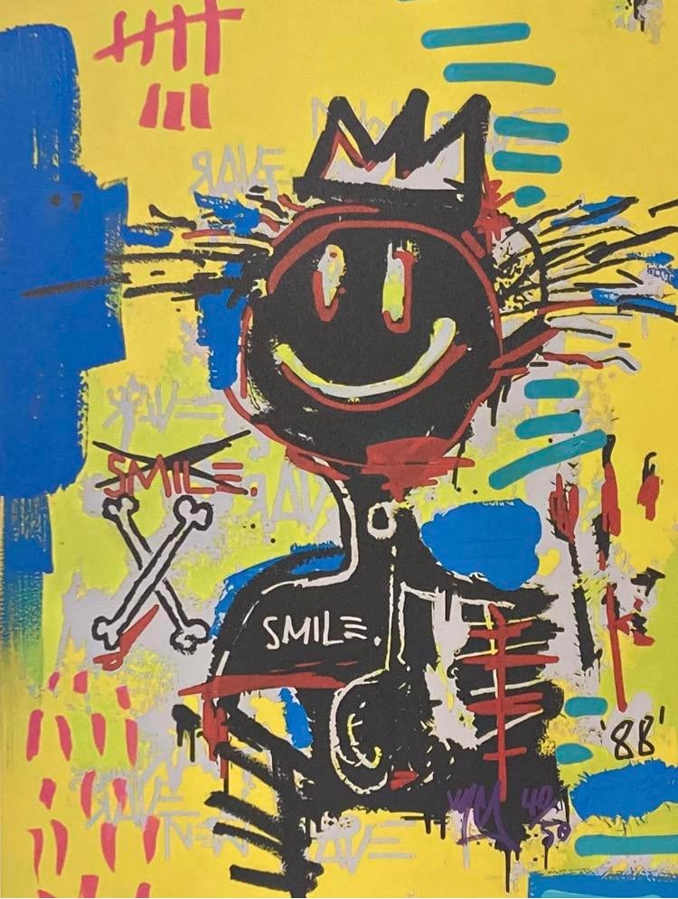 Jean-Michel Basquiat : lithographie vendue encadrée, Antiquités & Art, Enlèvement ou Envoi