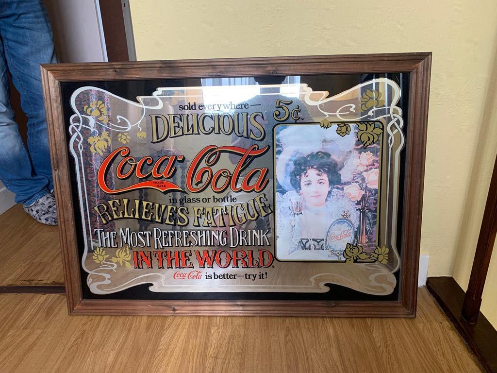 Vintage Coca Cola spiegel, Ophalen