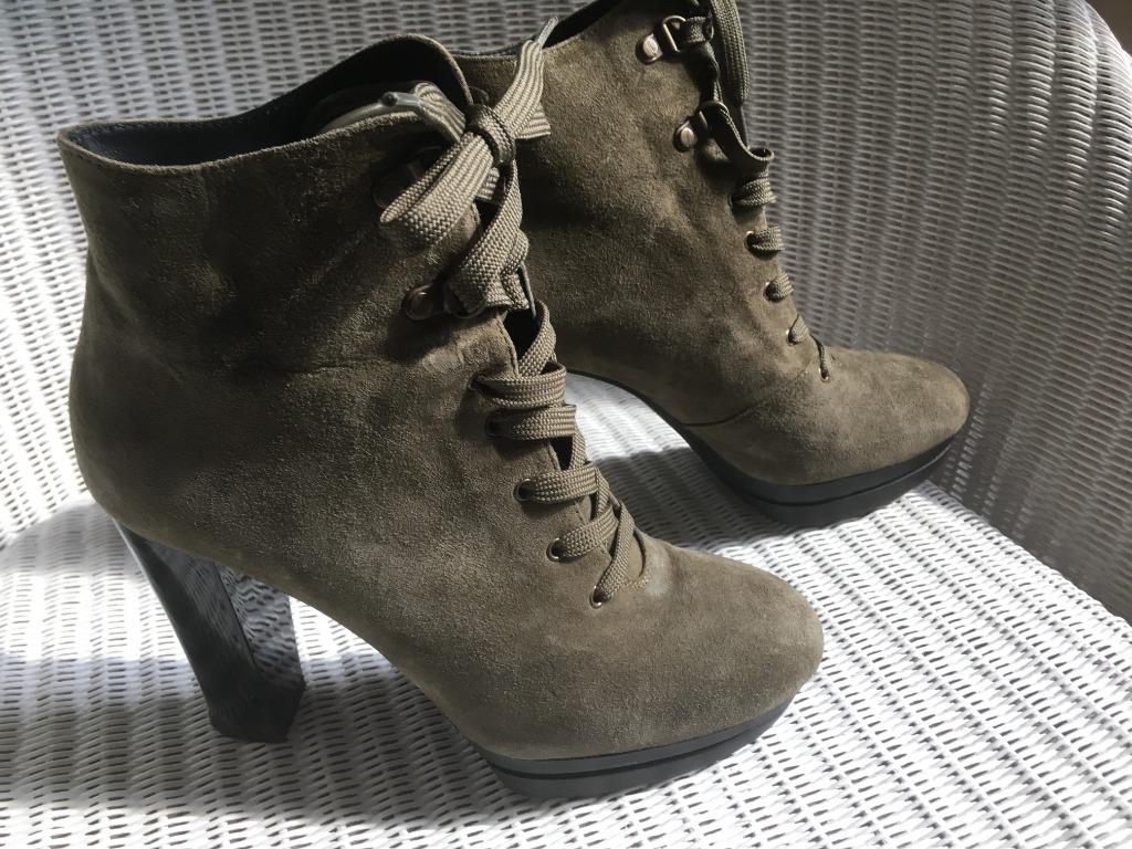 Bottes à plateforme Hogan kaki en daim - 38 - NP 385 euros, Enlèvement ou Envoi, Autres couleurs, Comme neuf, Hogan