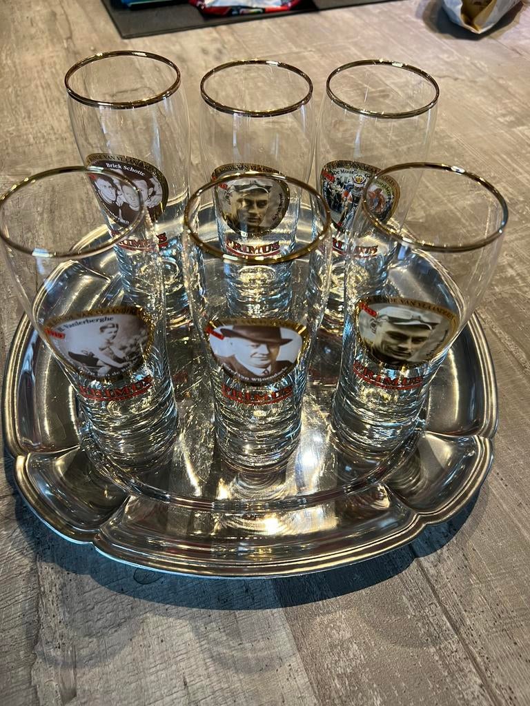 Oude bierglazen ronde van Vlaanderen, Ophalen of Verzenden, Nieuw, Bierglas