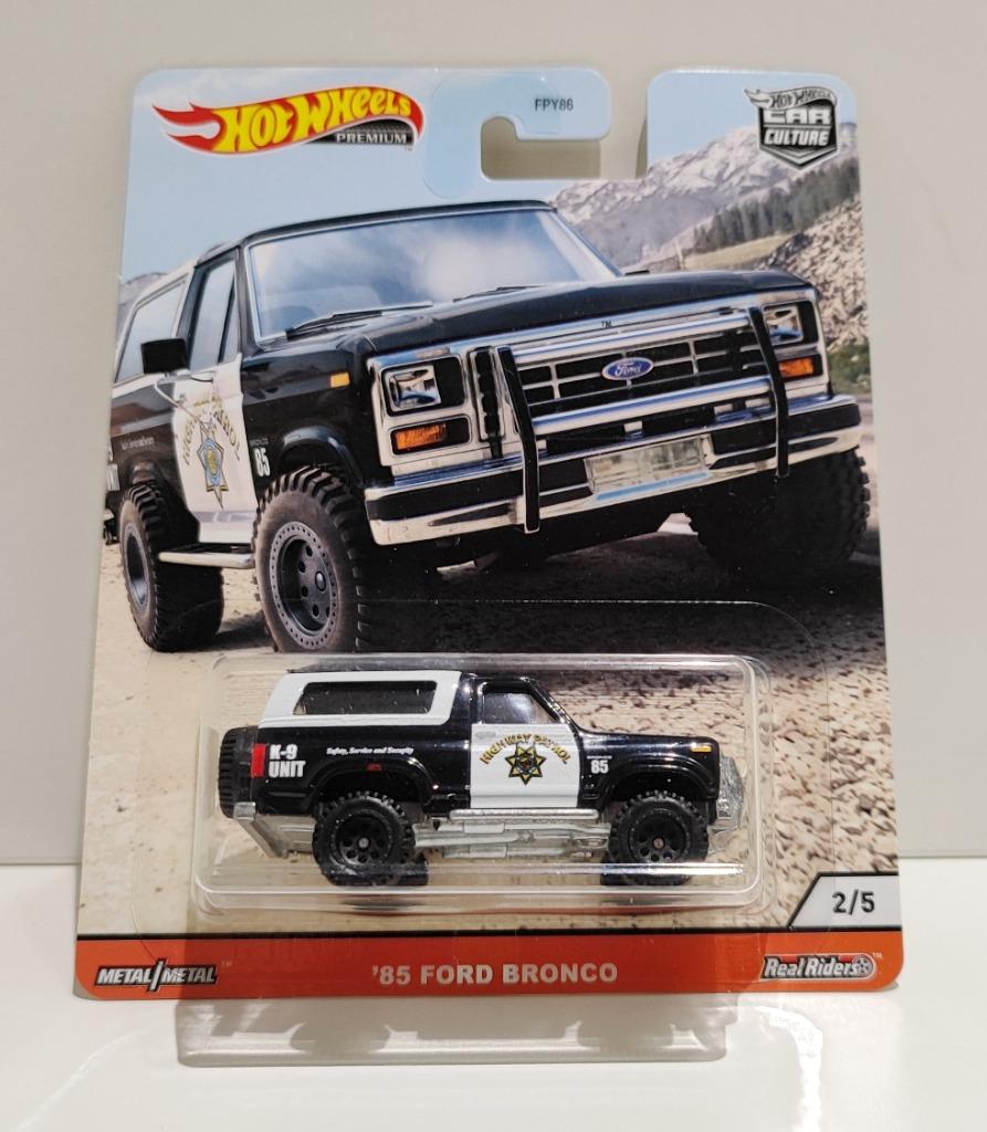 Hot Wheels '85 Ford Bronco Highway Patrol 4x4 (uit 2021), Hobby en Vrije tijd, Modelauto's | Overige schalen, Ophalen of Verzenden