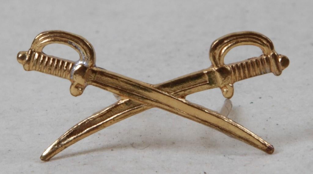 Emblème ABL, 2 épées croisées, plaqué or, Enlèvement ou Envoi, Armée de terre, Emblème ou Badge