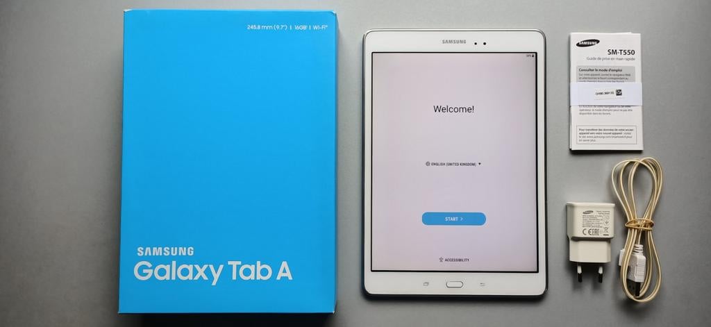 Samsung Galaxy Tab A 16 Go (blanc) avec boîte., Informatique & Logiciels, Android Tablettes, Comme neuf, Wi-Fi, 10 pouces, 16 GB