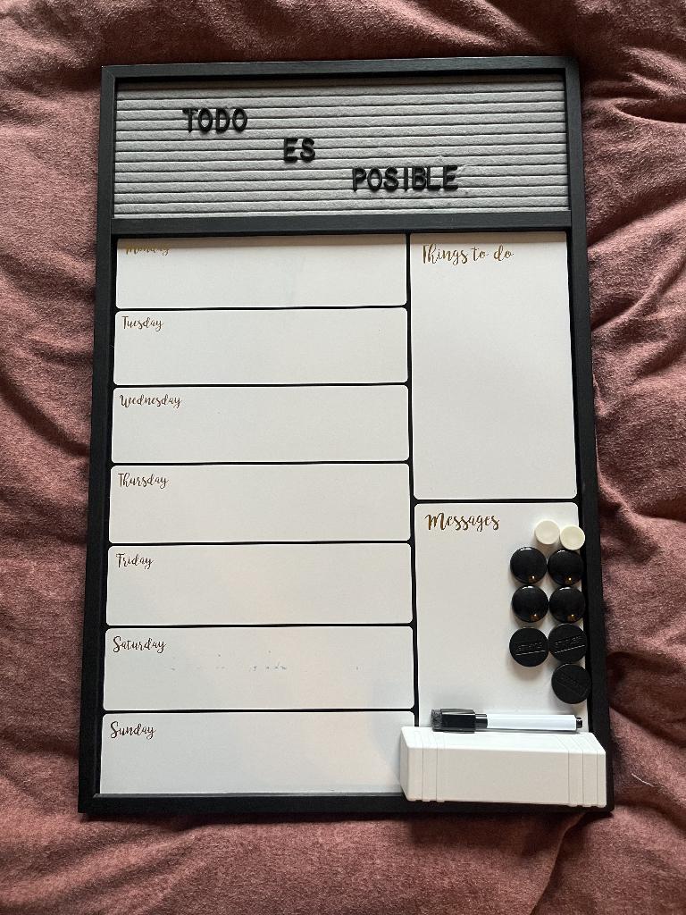Handige planner / whiteboard te koop!, Ophalen, Zo goed als nieuw, Magneetbord