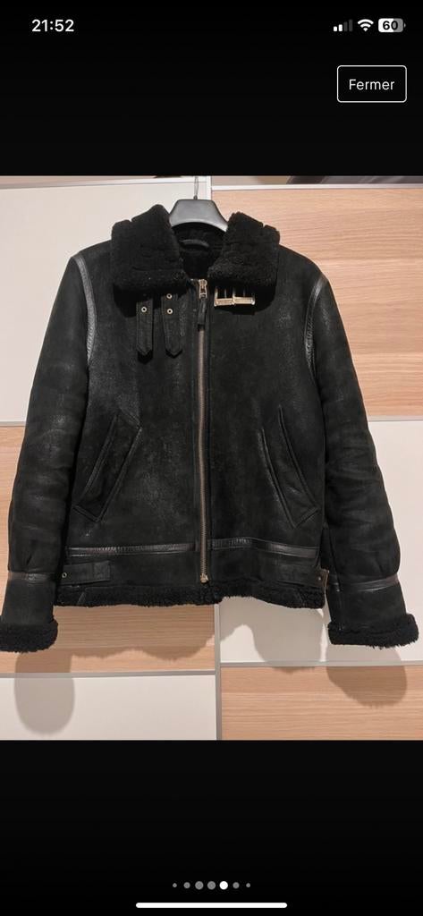 Redskins leren jas van schapenvacht maat L, Maat 52/54 (L), REDSKINS, Zwart, Ophalen of Verzenden