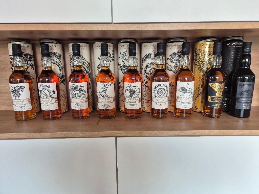 Complete Game of Thrones Whisky Collectie – 9+1 flessen, Collections, Vins, Neuf, Autres types, Autres régions, Pleine, Enlèvement