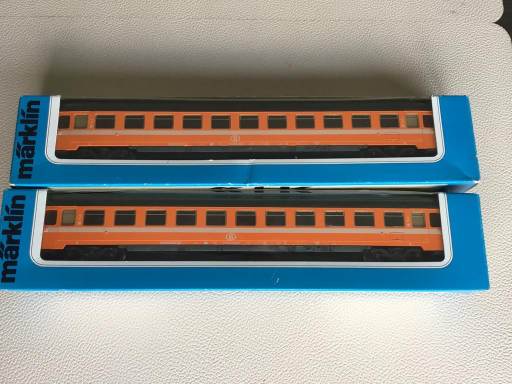 Marklin 4252 nmbs 2 rijtuigen, Enlèvement ou Envoi, Courant alternatif, Wagon, Comme neuf