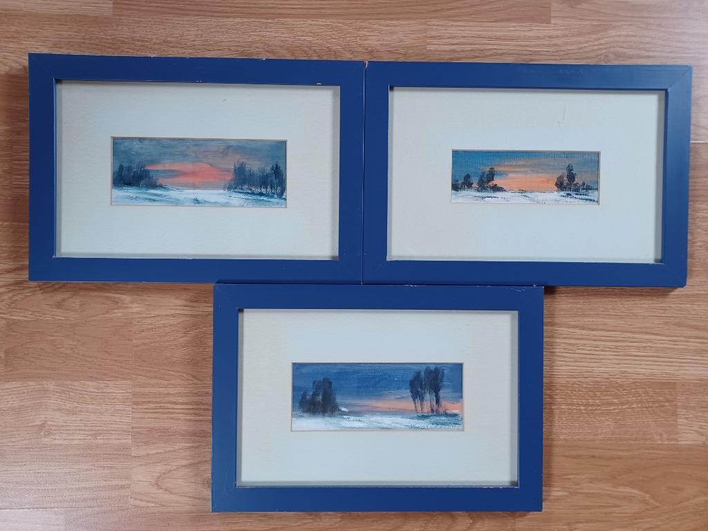 3 mini schilderijtjes van Walter Jonckheere, Antiek en Kunst, Ophalen