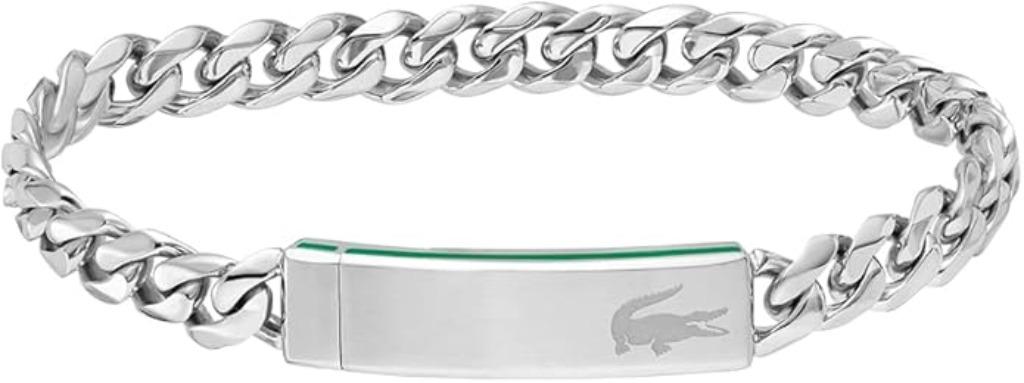 Heren schakelarmband LACOSTE GRATIS LEVERING, Handtassen en Accessoires, Verzenden, Nieuw, Zilver, Staal