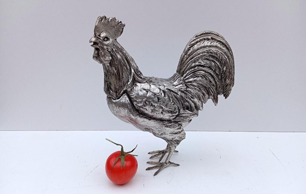 MAURO MANETTI zilver groot beeld haan zeldzaam, Ophalen of Verzenden