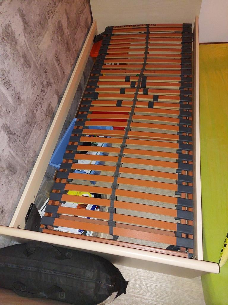1 persoonsbed met lattoflex zonder matras, Huis en Inrichting, Slaapkamer | Matrassen en Bedbodems, Ophalen, 90 cm, Matras