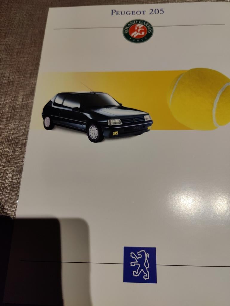 PEUGEOT 205 ROLAND GARROS Paris brochure, Enlèvement ou Envoi, Neuf, Peugeot