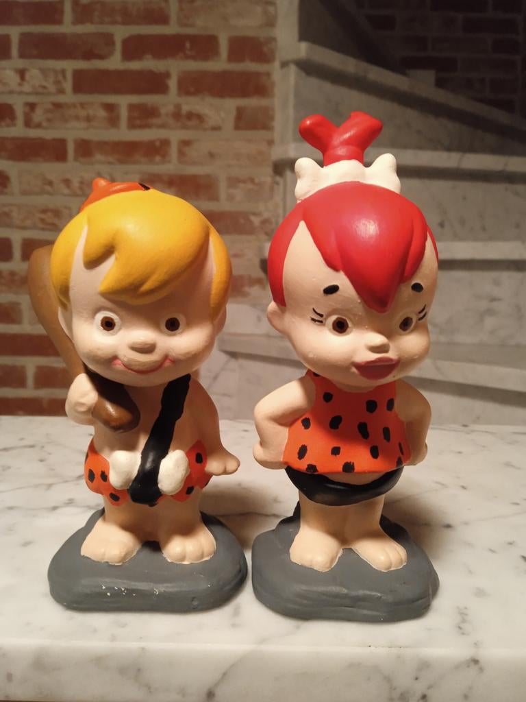 Vintage Handgeschilderd Keramische Figuren The Flintstones, Verzamelen, Ophalen