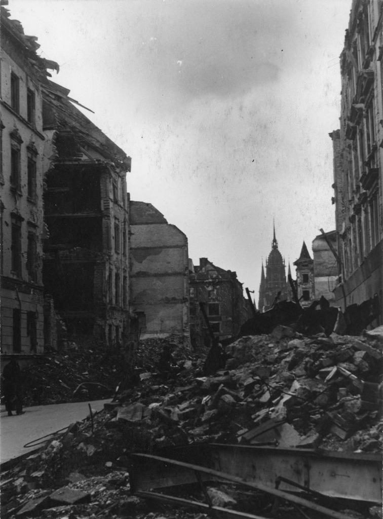 photo orig. - GI US Army - ville allemande détruite - WW2, Envoi, Armée de terre, Photo ou Poster