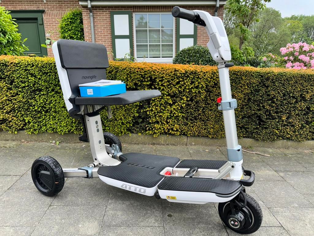 Scooter de voyage pliable MovingLif Atto Scootmobiel pliable, Enlèvement ou Envoi, Pliant, Comme neuf, Fauteuil roulant électrique
