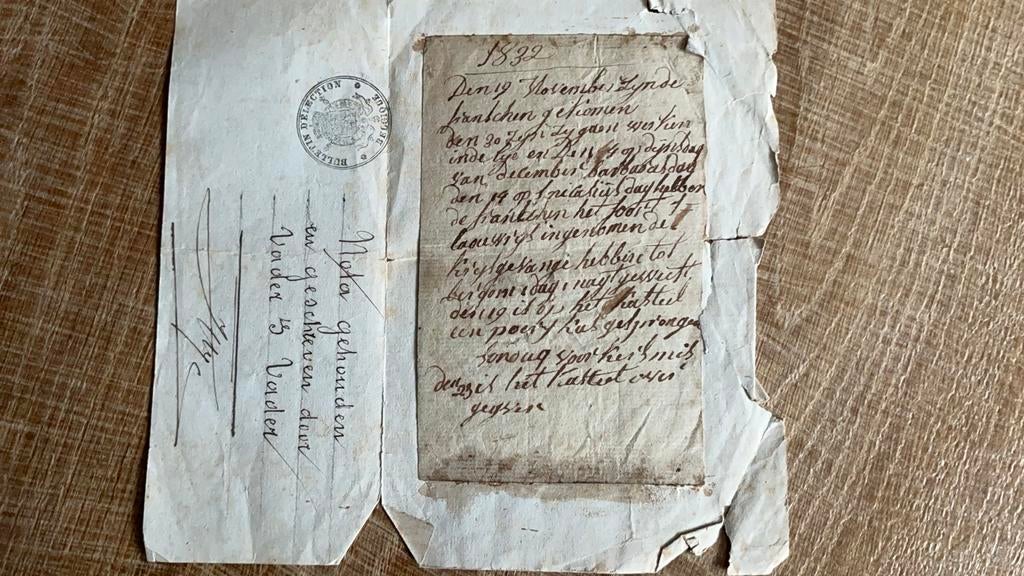 Zeer oud geschrift over het beleg van Antwerpen 1832, Ophalen of Verzenden