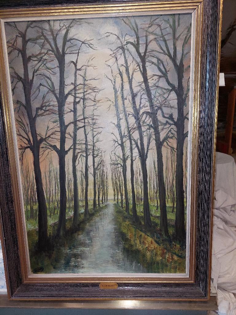 Schilderij op doek  ALI DE BACKER, Antiquités & Art, Enlèvement