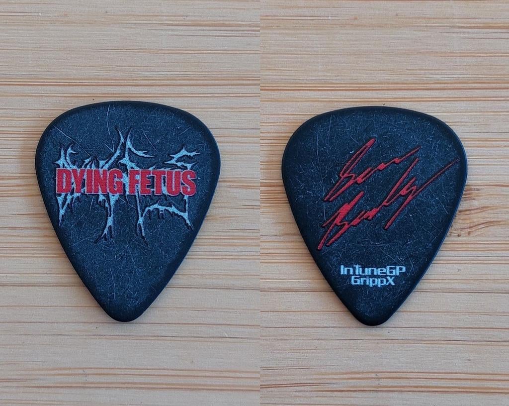 Origineel Plectrum Dying Fetus (Death Metal / USA), Verzamelen, Ophalen of Verzenden, Nieuw, Instrument of Accessoires, Gesigneerd