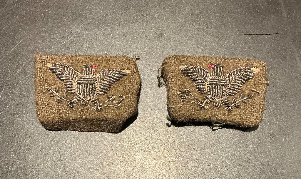 US WWII Bullion schouderstukken Kolonel Colonel, Verzamelen, Ophalen of Verzenden