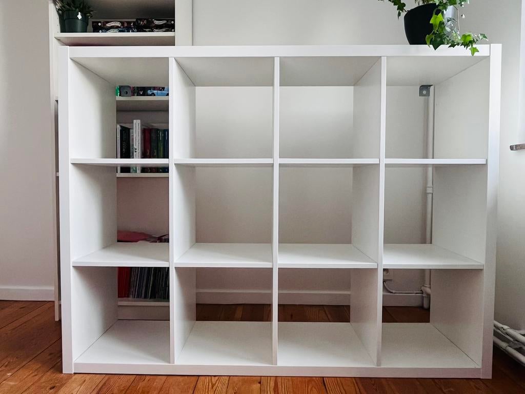 Armoire Kallax IKEA blanche 3x4 compartiments, Enlèvement, Utilisé