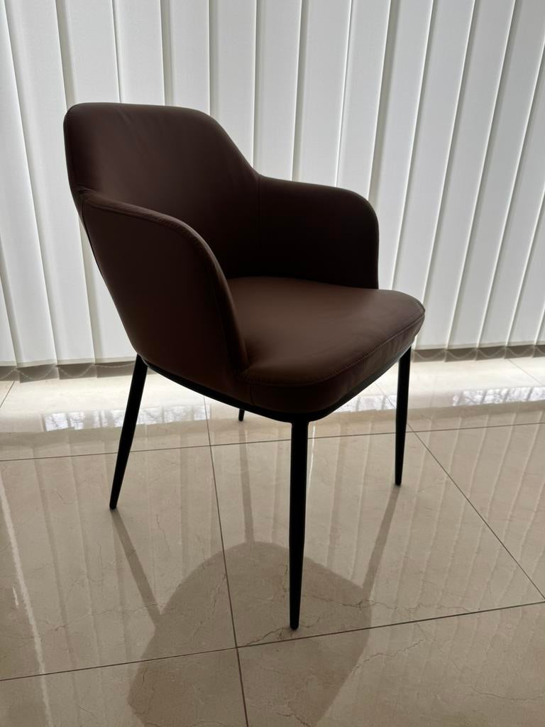 4 chaises en cuir style industriel, Enlèvement, Comme neuf, Cuir, Une