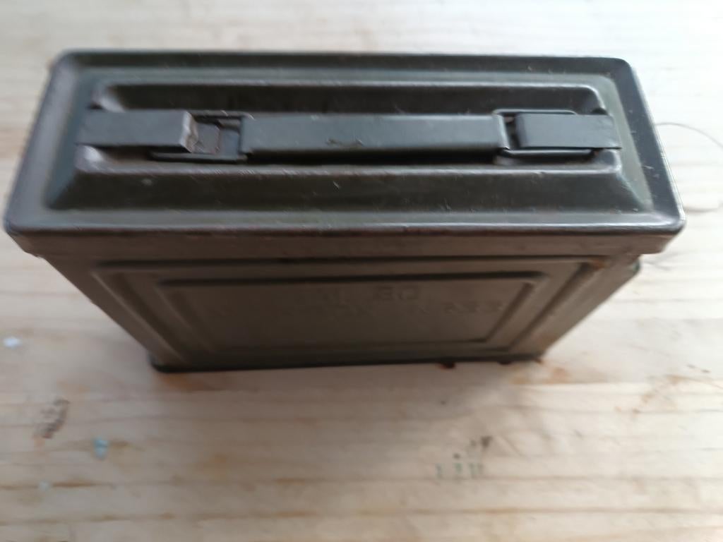 munitie koffertje oorlog kaki kleur, Verzamelen, Militaria | Algemeen, Ophalen