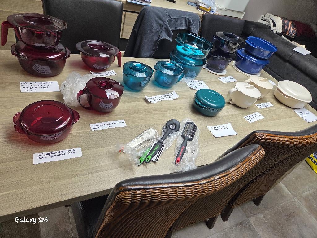 Tupperware microplus  en microcook, Maison & Meubles, Enlèvement ou Envoi, Utilisé, Bleu, Récipient ou Bol