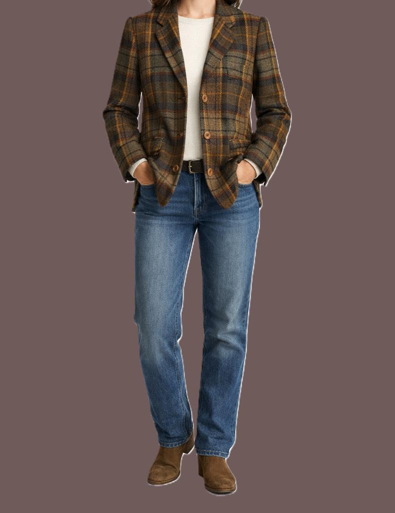 Vintage Hucke wollen blazer maat 42/44, Bruin, Maat 42/44 (L), Ophalen of Verzenden, Zo goed als nieuw