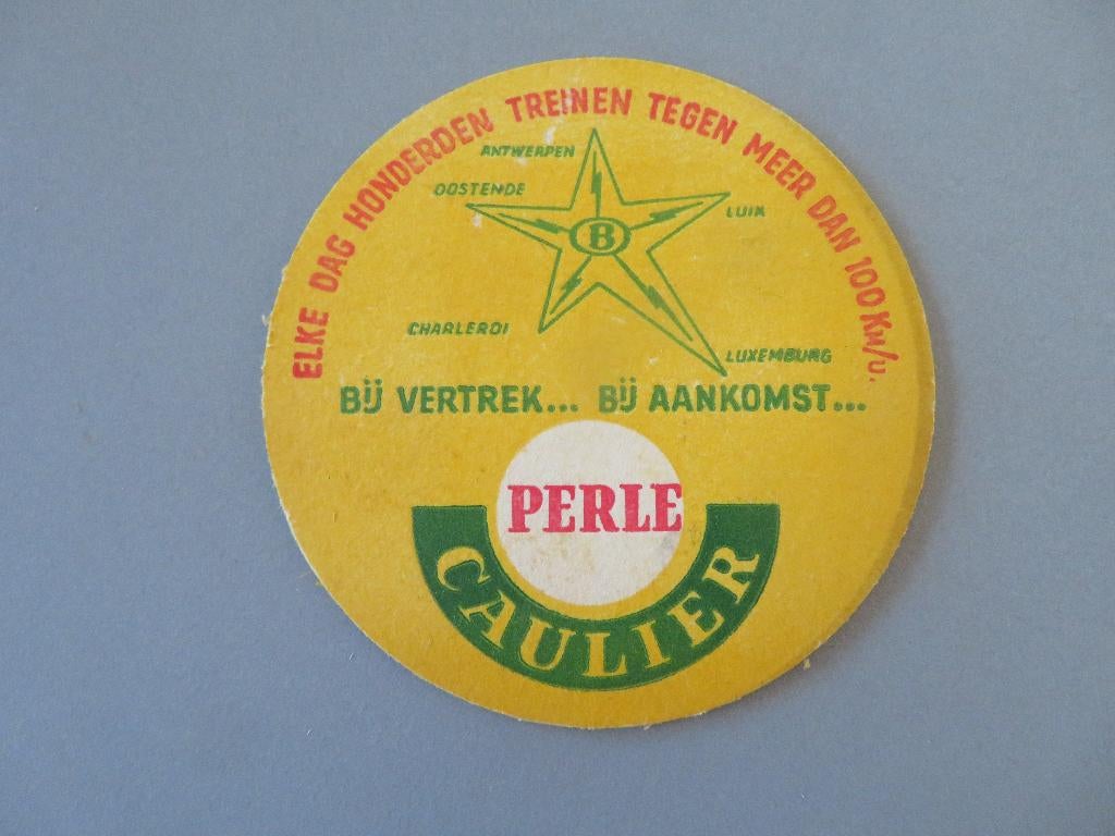 expo 58 bierviltje Perle Gaulier Buurtspoorwegen Treinen, Ophalen of Verzenden, Overige typen