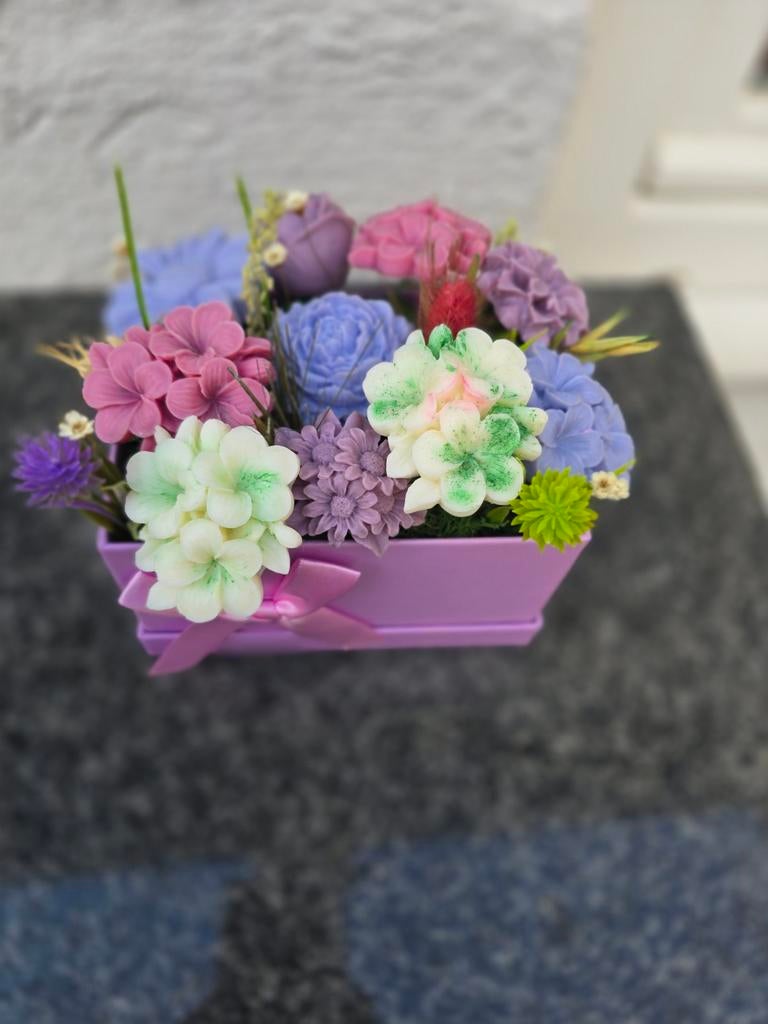 Arrangements floral en cire de soja, Hobby en Vrije tijd, Kaarten | Zelfgemaakt, Ophalen of Verzenden
