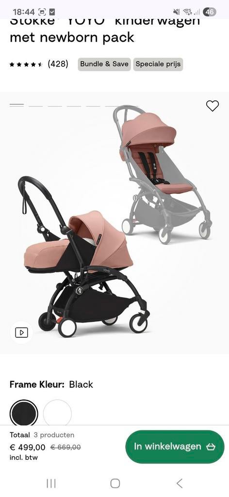 Yoyo reisbuggy incl. Newbornpack, adapters en board, Ophalen